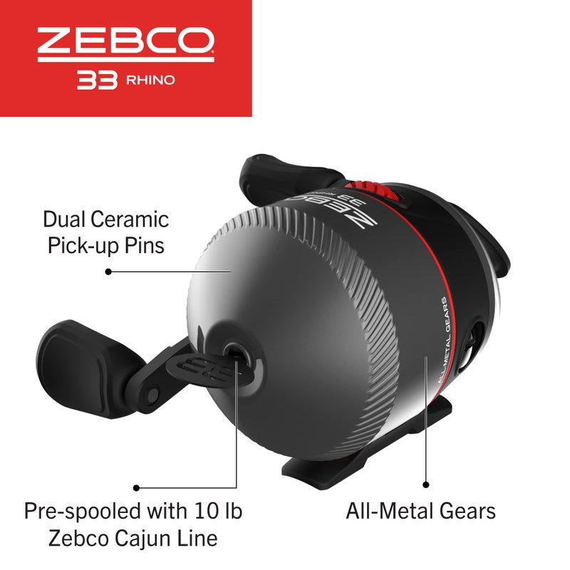 Zebco(ZR33602MA.NS3) 33 Rhino Spincast Reel and 2-Piece Fishing Rod Combo,Durable E-Glass Rod with ComfortGrip Hand,Gray/Black - Image 5